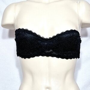 32B Xhilaration Lace Lightly Lined Convertible Strapless Underwire Bra Black NWT